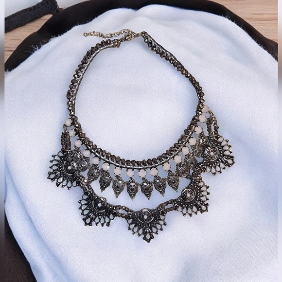 Park Lane Jewelry - Park Lane Thrones Statement Necklace With Gems & Hematite Beads